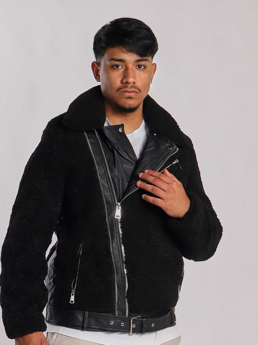 Cole Shop Faux leather zip jacket