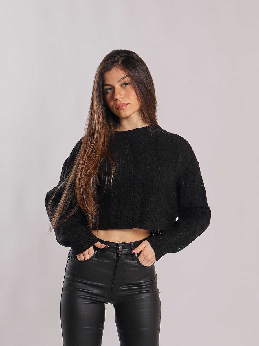 Cole Shop Crop Braided Sweater